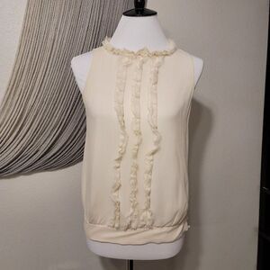 Rene Lezard Silk Ruffle Tank Top Sz 34